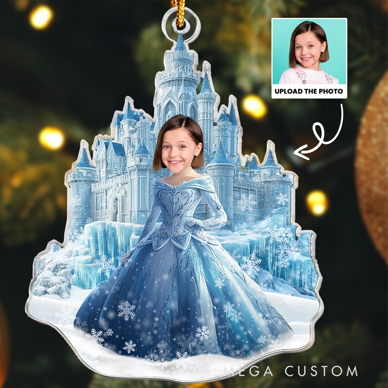 Personalized Face Ornament Gifts for Daughter Girl Kids Acrylic Photo Ornament
