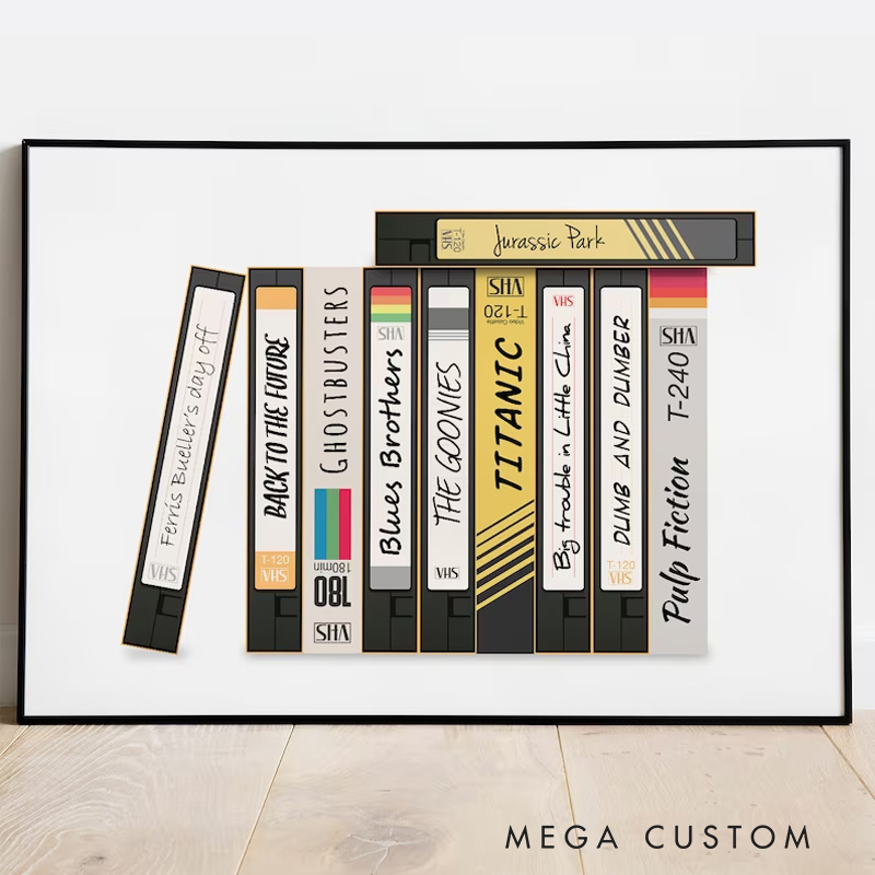 Personalized  Video Tape Poster Without Frame Custom Film Lover Art Gift for film fans Wall Decor