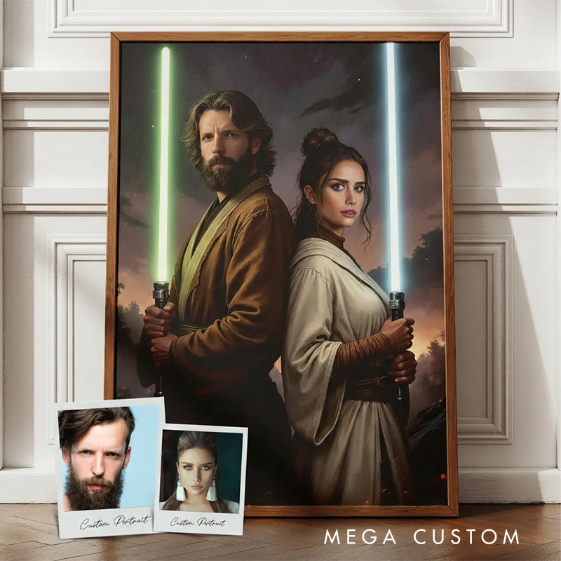 Personalized Movie Couple Portrait Poster Without Frame Custom Film Lover Art Gift for film fans Funny Couple Wall Decor