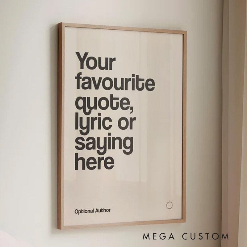 Personalized Quote Print Wall Art Your Quote Typography Prin Poster Without Frame Custom Art Lover Gift Custom Print
