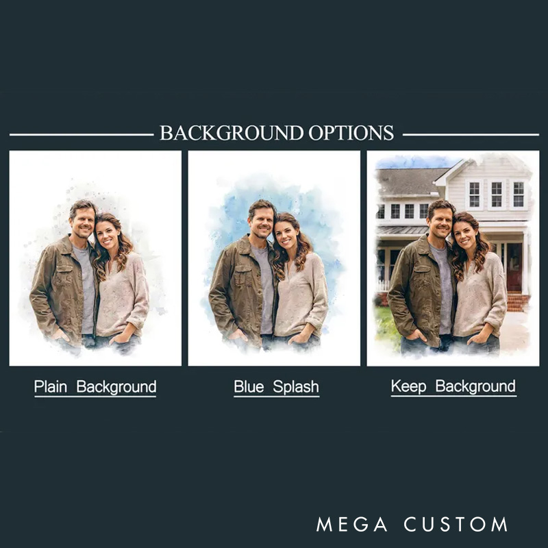 Personalized Watercolor Wall Art For Couples Pets House Family Poster Without Frame Custom Art Lover Gift Custom Portrait