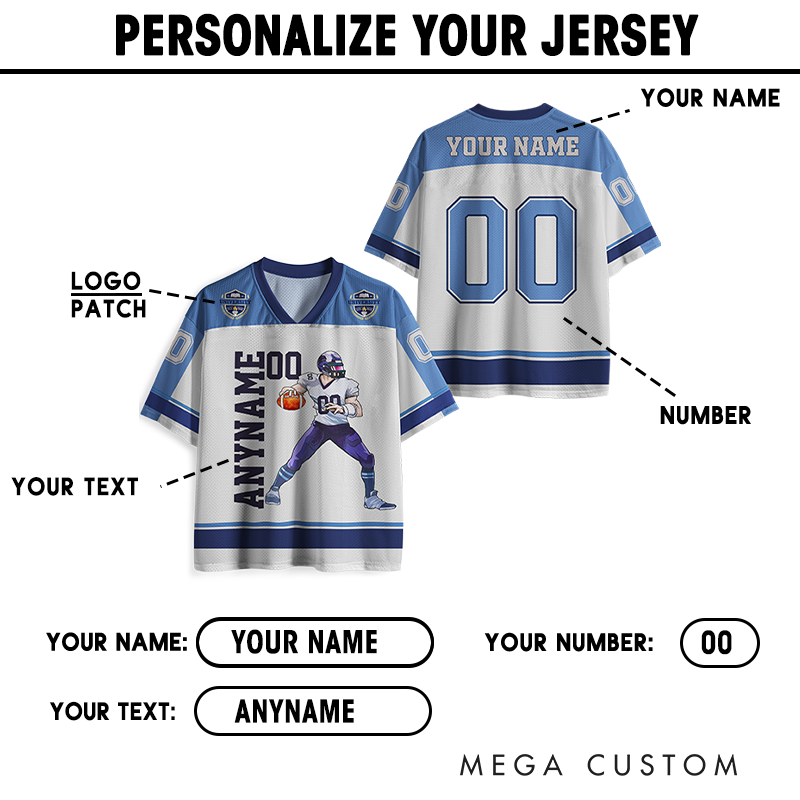 Personalized Football Jersey Custom Name, Number, and Logo Design