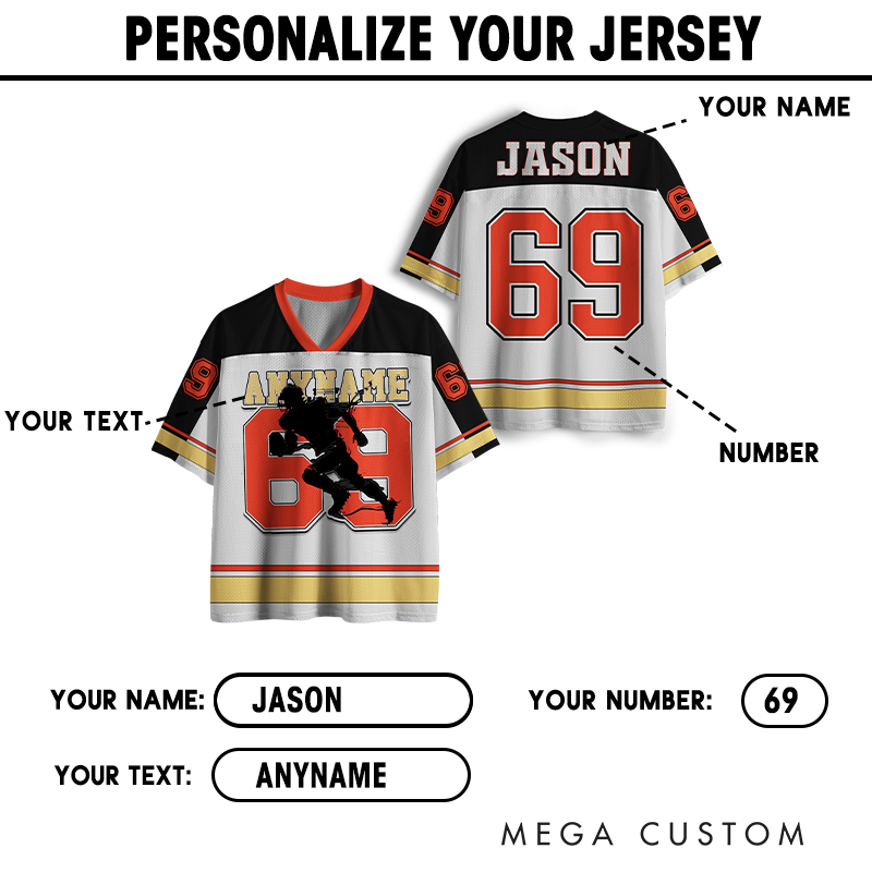 Personalized Football Jersey with Customizable Name and Number