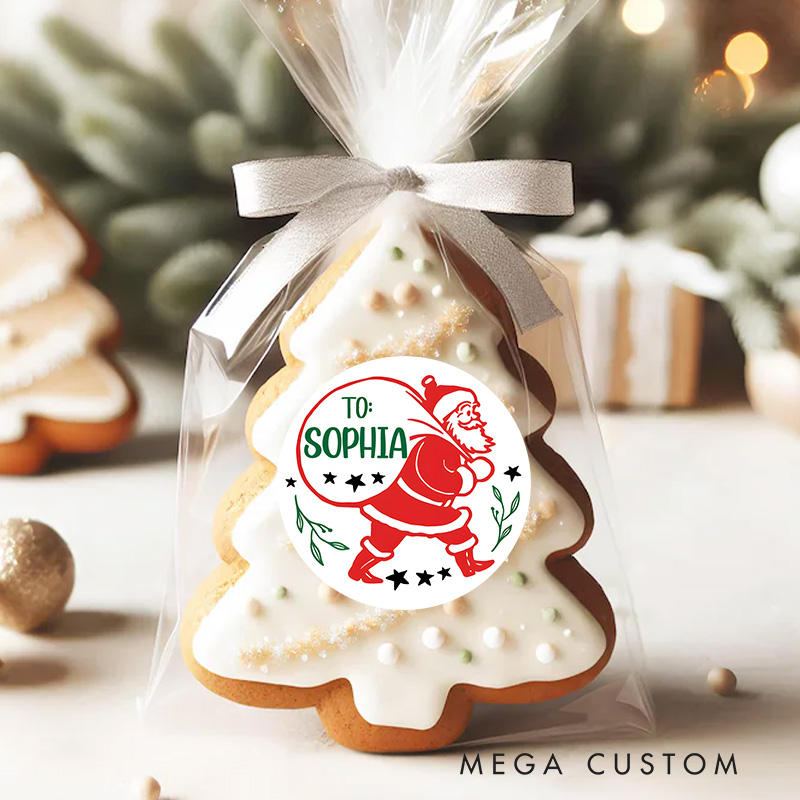 Personalized Classic Santa Delivers Festive Cheer to XX Christmas Gift Tags