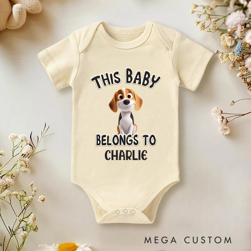 Personalized This Cutest Baby Belongs to Dog Baby Bodysuit Pet Lover Gifts