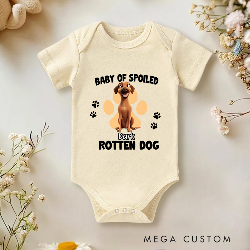 Personalized Baby of Spoiled Rotten Dogs Bodysuit Baby Shower Gift