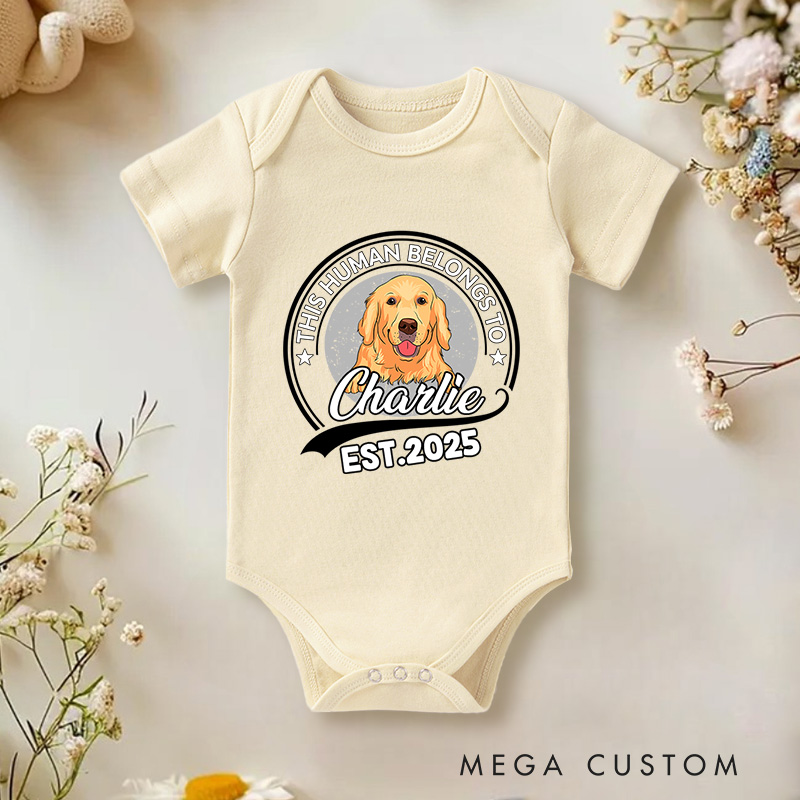 Personalized Human Belongs To Dog Bodysuit Pet Lover Gifts