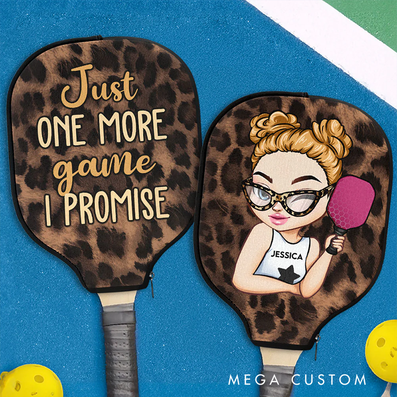 Personalized Pickleball Paddle Covers with Custom Name and Fun Design