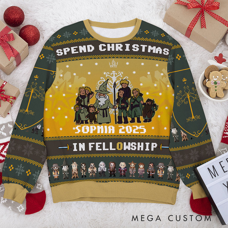 Personalized Fellowship Christmas Ugly Sweater Movie Christmas Sweater Film Fan Family Sweater