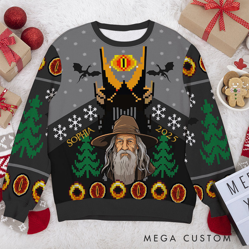 Personalized Demon Eyes Christmas Ugly Sweater Movie Christmas Sweater Film Fan Family Sweater