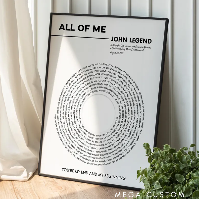 Personalized Lyrics Print Custom Music Poster Song Lyrics Wall Art Without Frame Customizable Music and Music Lover Gift