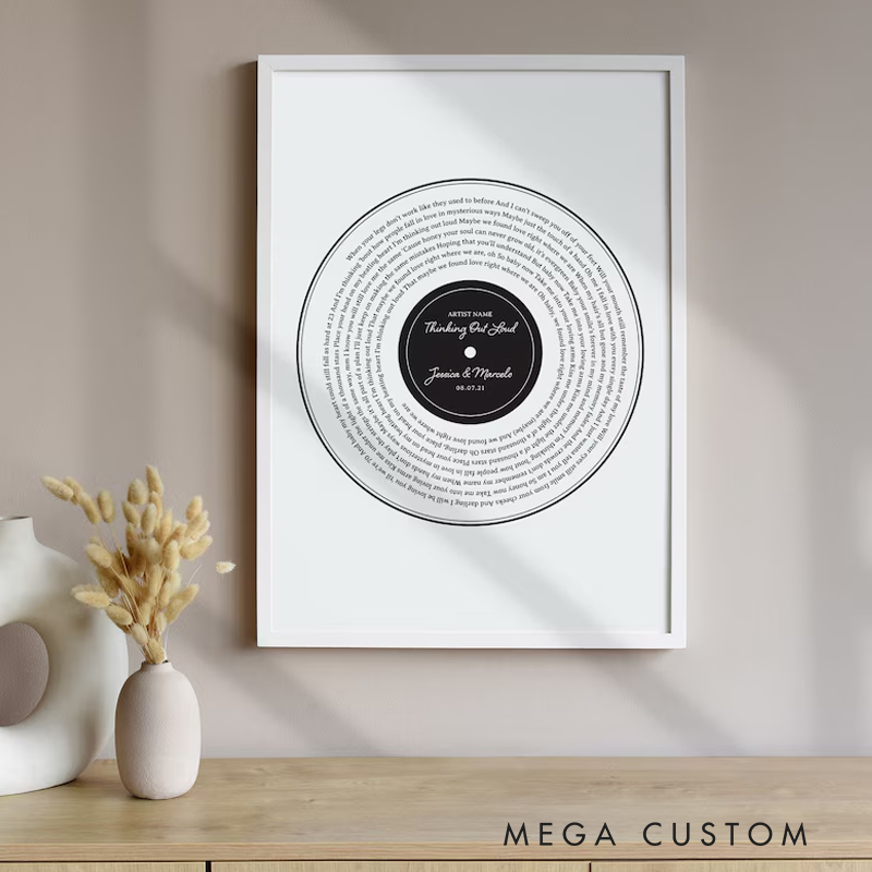 Personalized Music Posters Custom Gift Vinyl Album Cover Song Lyrics Music Art Without Frame Lyrics Poster
