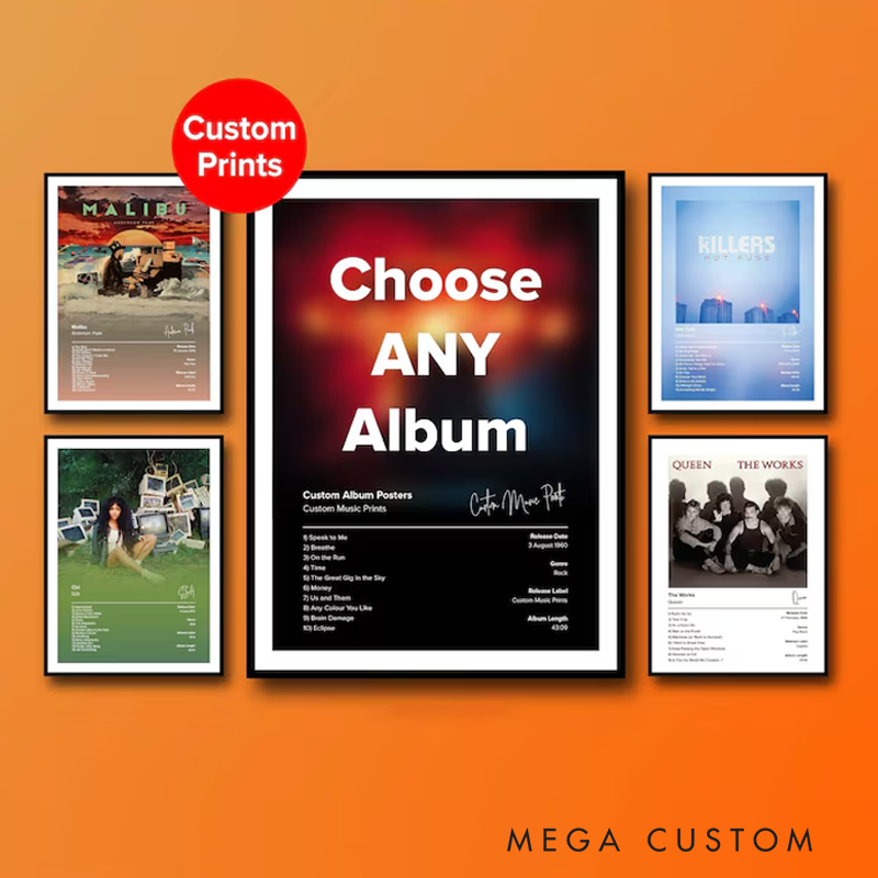 Personalized Music Posters and Album Poster Without Frame Choose ANY Album Poster Custom Music Posters