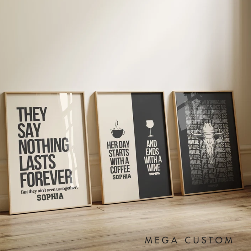 Personalized Luke Combs Inspired Contemporary Wall Art Print Without Frame Posters