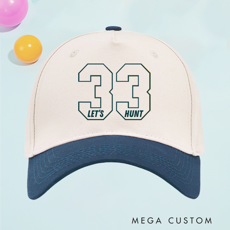 Personalized Baseball Cap with Custom Number Design