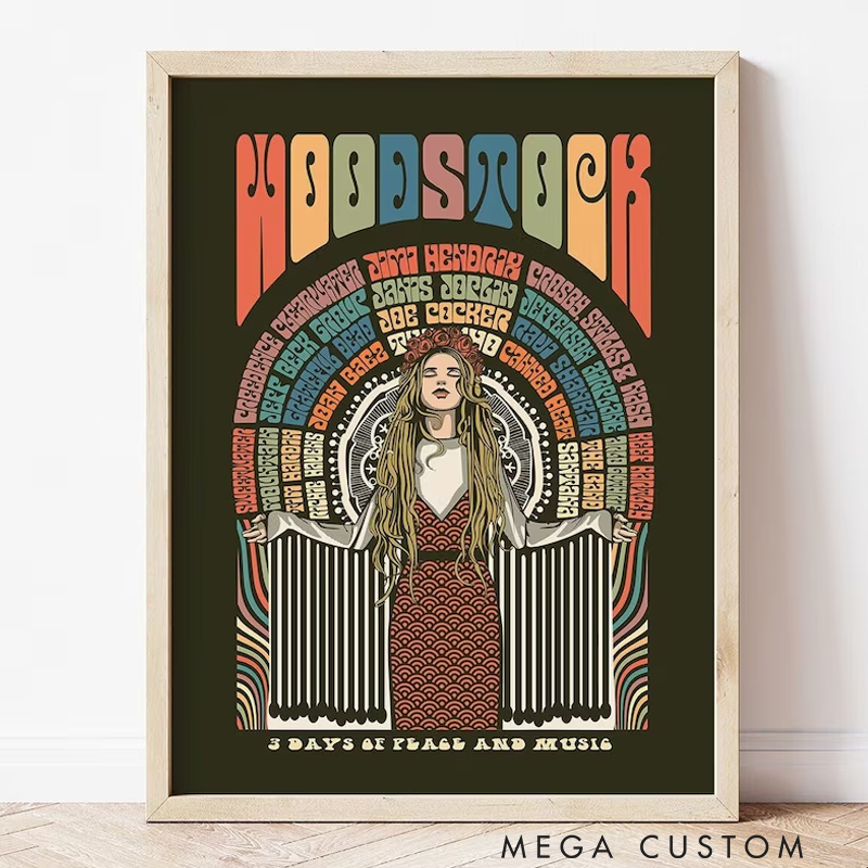 Personalized Vintage Music Poster Gig Poster Concert Poster Boho Art Vintage Art Without Frame