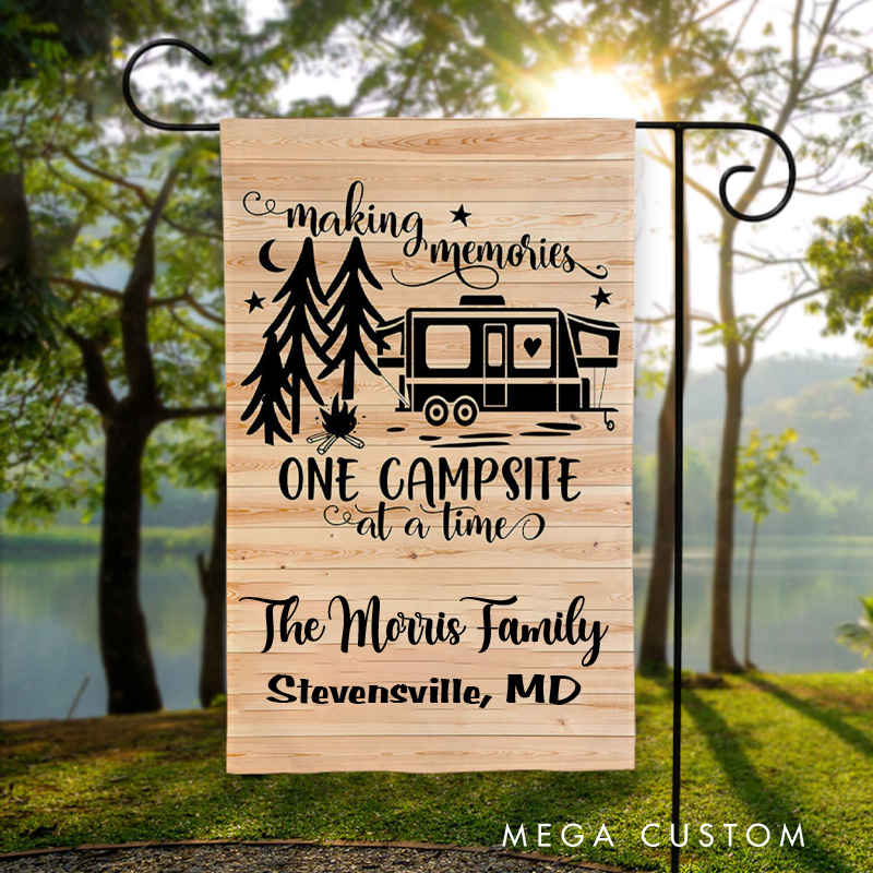 Personalized Camping Flag Camping Garden Flag Happy Campers Flag Gift for Family Outdoor