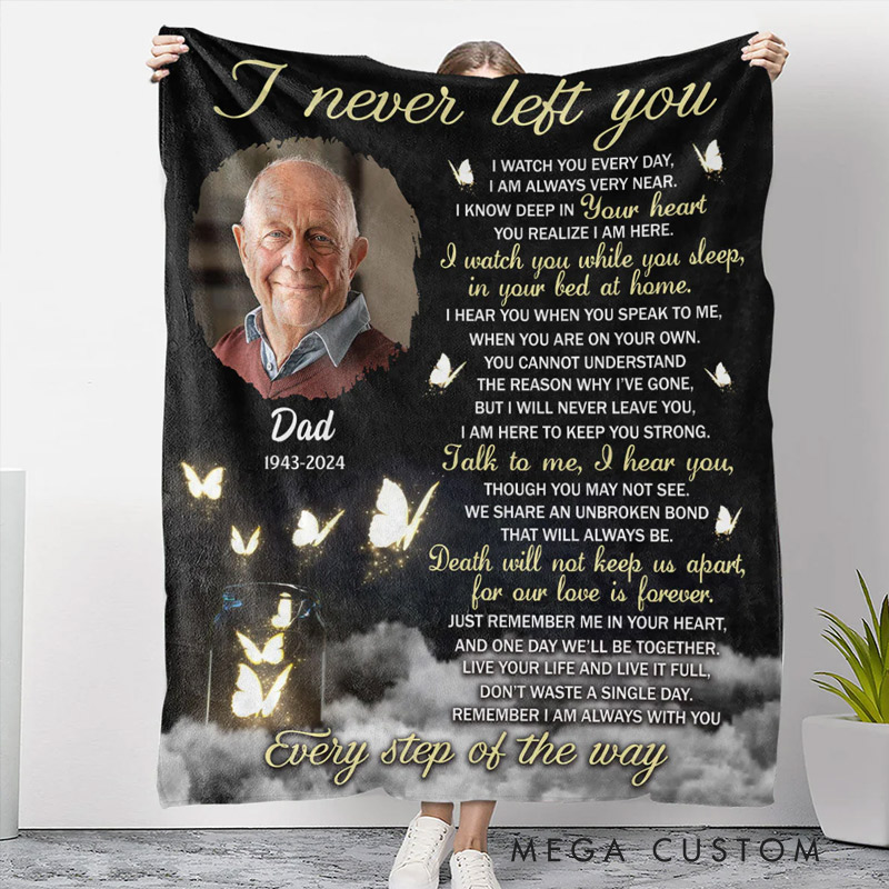 Personalized Photo Blanket Every Step Of The Way Sympathy Gift Memorial Blanket Custom Flannel Blanket