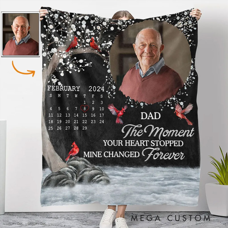 Personalized Photo Blanket The Moment Your Heart Stopped Memorial Blanket Custom Flannel Blanket