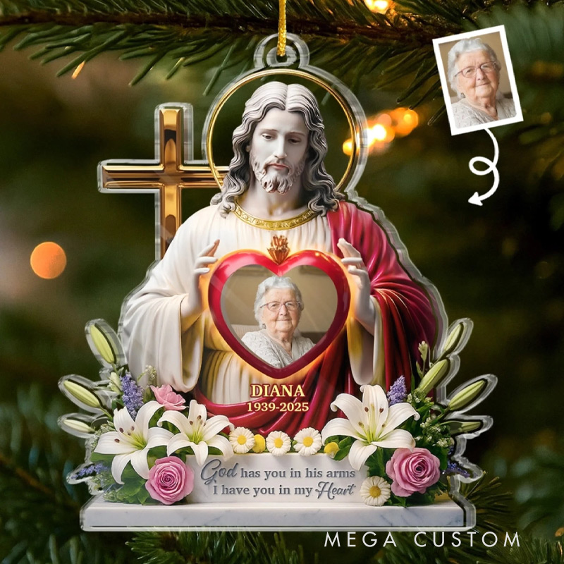 Personalized Memorial Photo Ornament Until Forever You’re With Me Christmas Ornament Custom Acrylic Ornament 