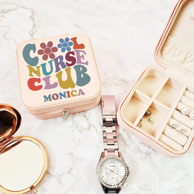 Personalized Jewelry Box for Nurse Custom Cool Nurse Club Design Travel Jewelry Box Nurse Appreciation Gift 