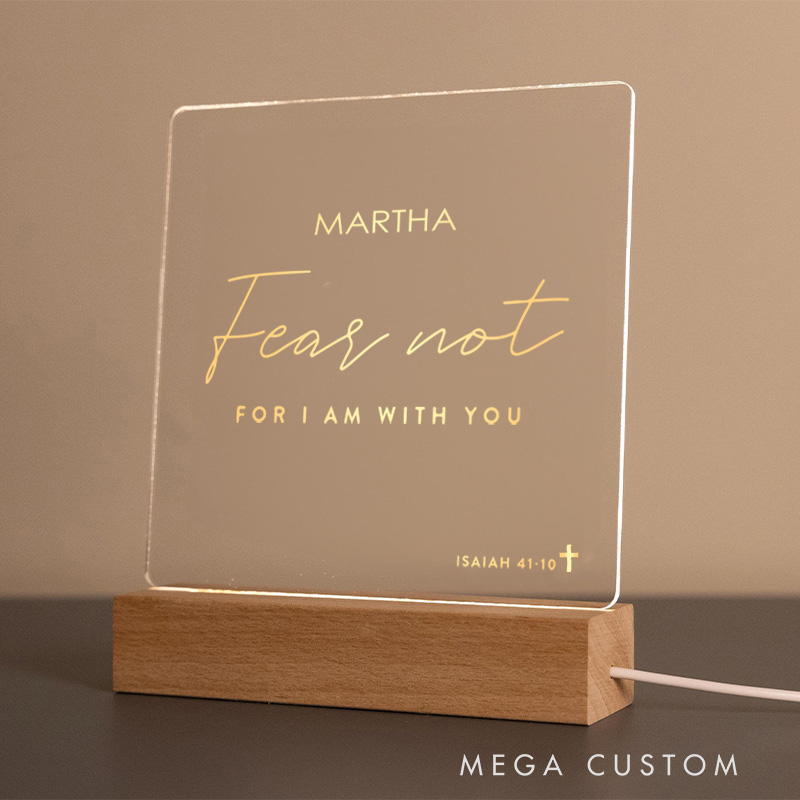 Personalized Bible Verse LED Lamp Night Light with Name Home Decor Faith Based Decor Religious Christian Gift Bible Verse Gift Church & Paster Gift