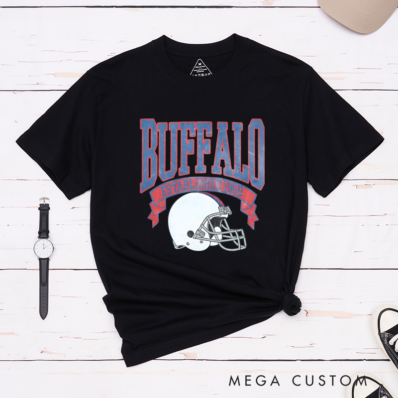 Personalized Buffalo Football Team T-Shirt with Custom Graphic Design