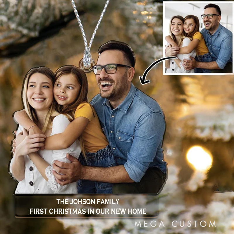Personalized Acrylic Christmas Family Photo Ornament Christmas Gifts Christmas Tree Decor Family Gifts Custom Family Keepsake Ornament