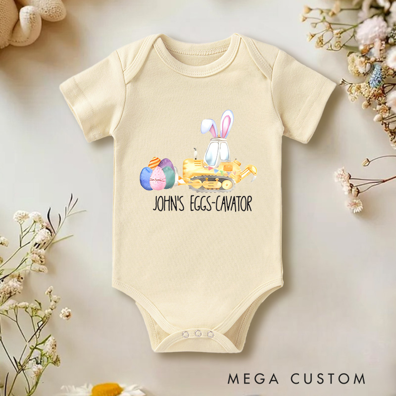 Personalized Baby Name Easter Bunny Ears Raglan Baby Onesie Easter Gifts  
