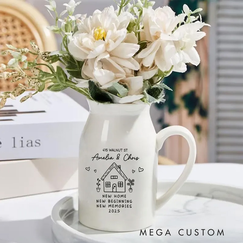 Personalized New Home Gift Flower Vase for New Home Occasion Housewarming Gift For Couples Moving In Gift for Friend New Home Owners Gift