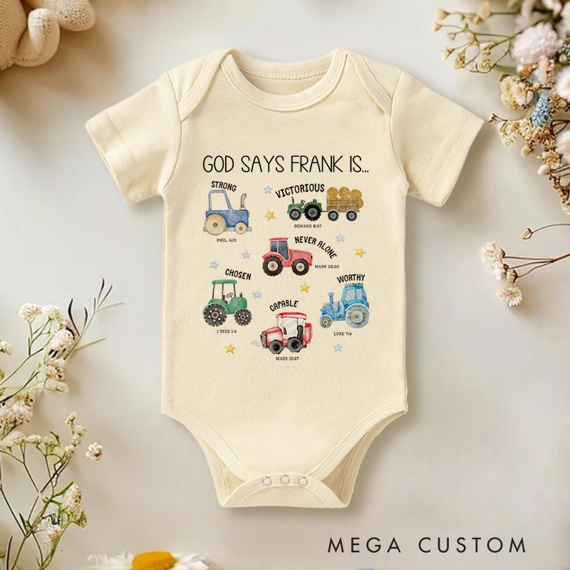 Personalized God Says I'm Baby Onesie Religious Baby Gift