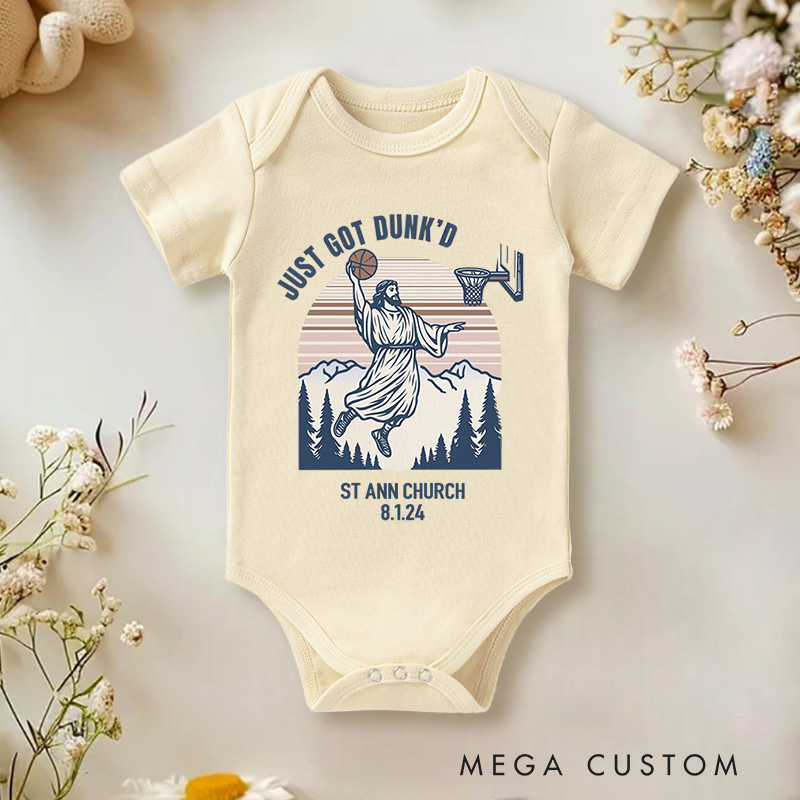 Personalized Just Got Dunk'd Baptism Baby Onesie Baby Keepsake Gift