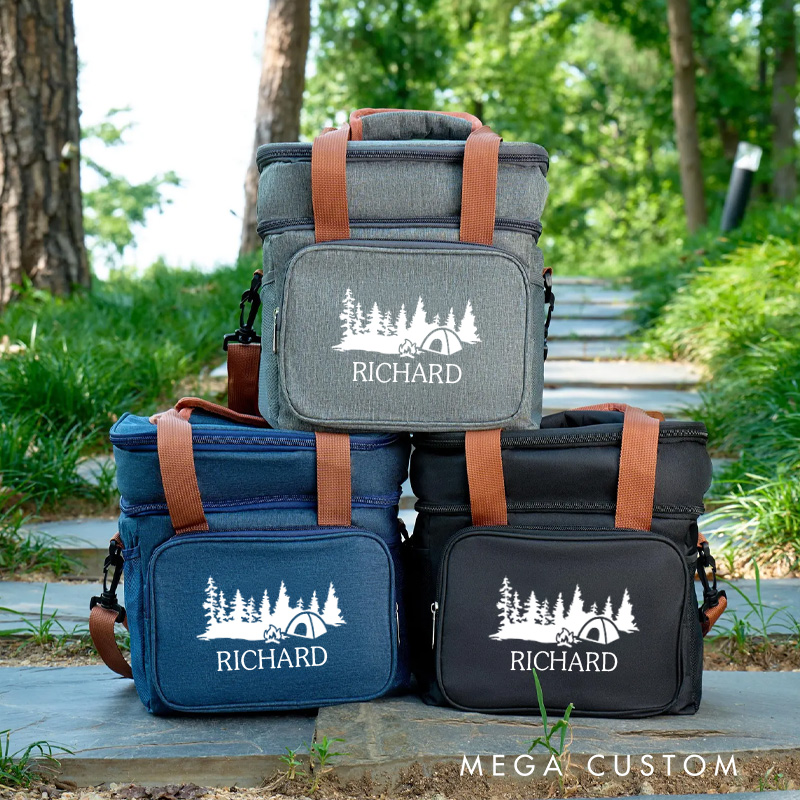 Personalized Beer Cooler Bag Outdoor Camping Picnic Bag Forest Adventure Cooler Bags Gift for Hiking Outdoor Enthusiasts