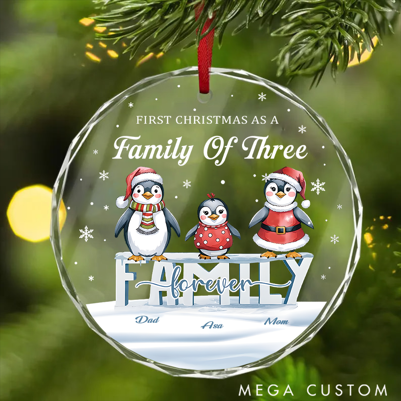 Personalized Family Christmas Ornaments Celebrating the Joy of Being a Family of Three This Holiday