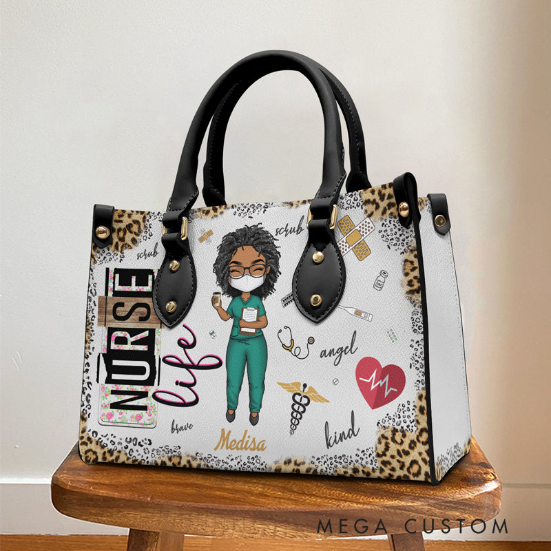 Personalized Leather Handbag Custom You Are My Heroes Design Handbag Nurse Gift