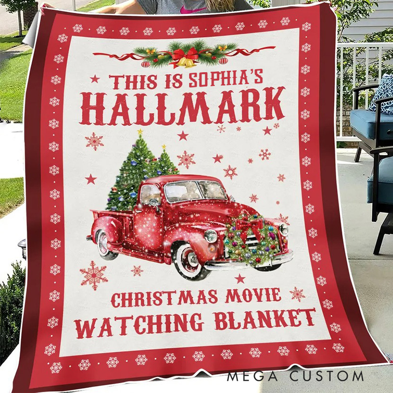 Personalized This is My Movie Watching Blanket Christmas Flannel Blanket Movie Blanket with Name Film Fan