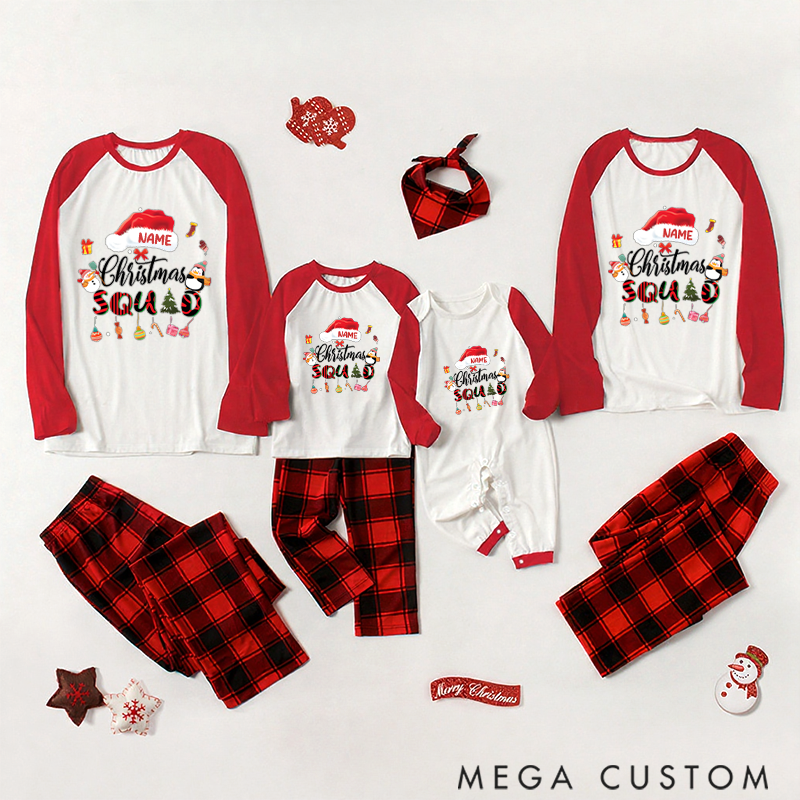 Personalized Family Christmas Squad Gift Cartoon Style Design Family Matching Pajamas