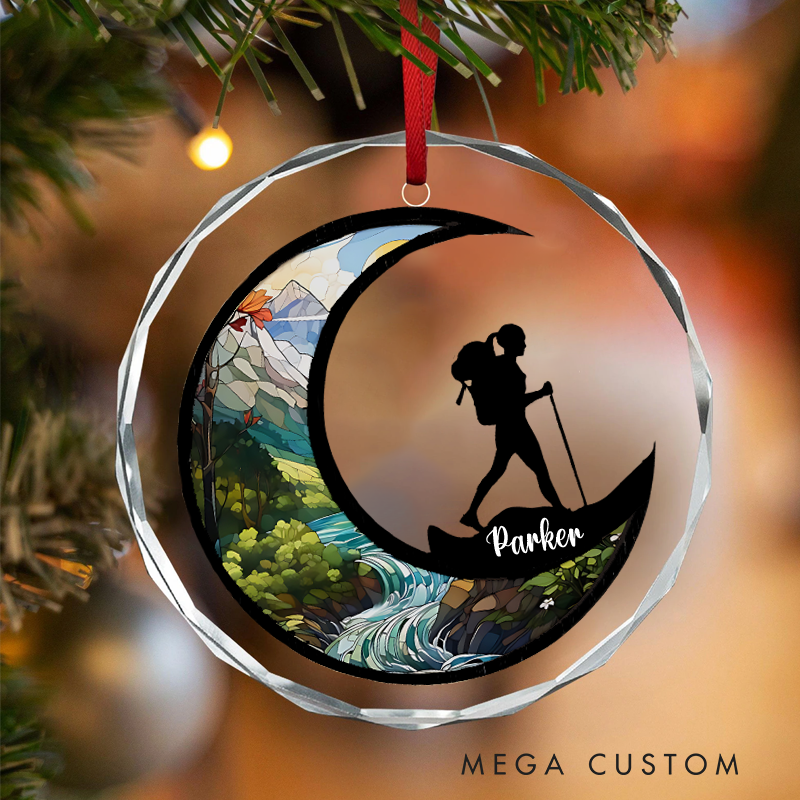 Personalized Outdoor Hiking Christmas Ornaments Outdoor Adventures Lovers Ornament for Unique Hiking Christmas Gift for Her