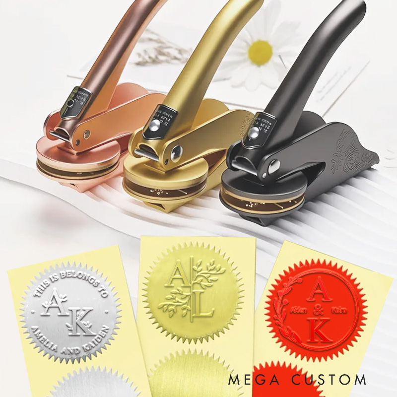 Personalized Initial and Name Book Embosser Stamp Envelope Library Stamp with Initial and Text Birthday Gift for Book Lovers Reading Gift