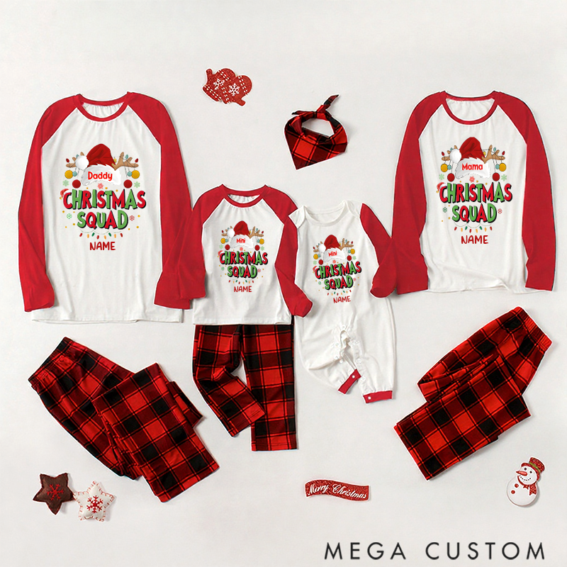 Personalized Family Christmas Gift Squad Creative Color Design Family Matching Pajamas