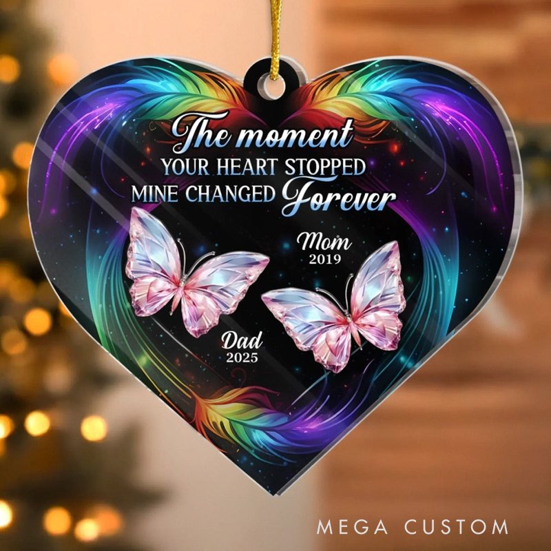 Personalized Acrylic Ornament Custom Memorial Sympathy Gifts for Loss of Mom Dad When You Left Part of Me Went With You