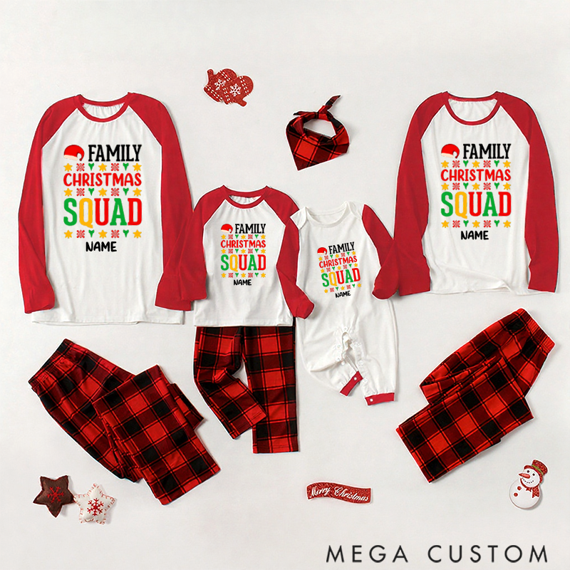 Personalized Family Christmas Squad Gift Shirt Custom Name Family Matching Pajamas