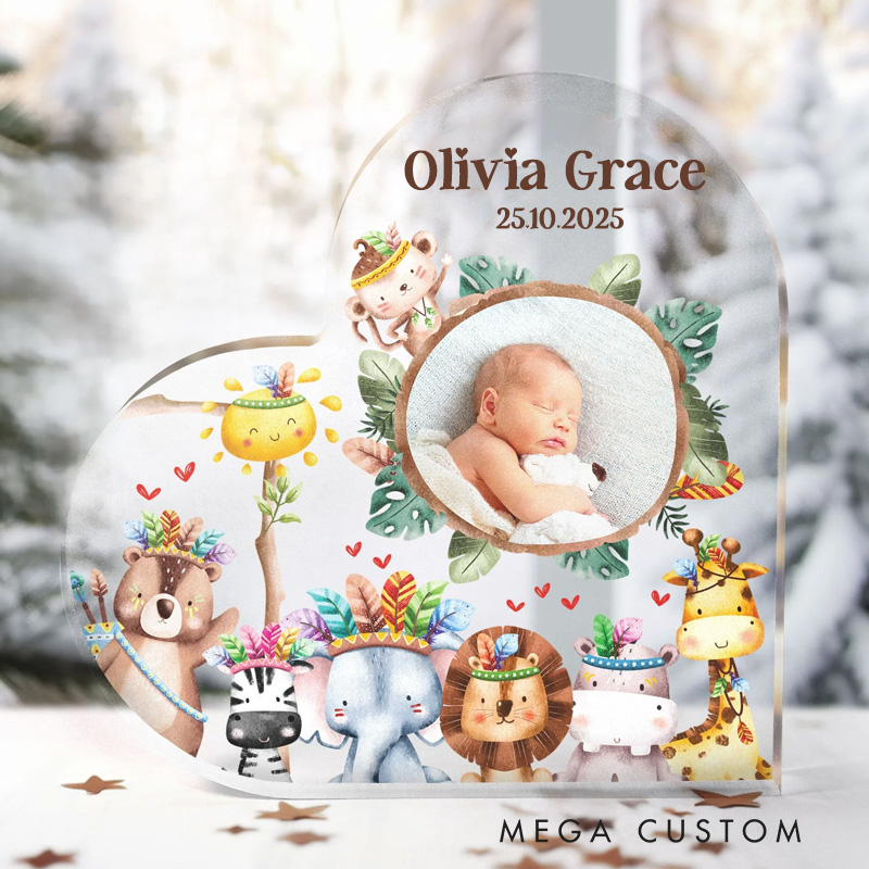 Personalized Baby Acrylic Photo Plaque Baby Shower Gift