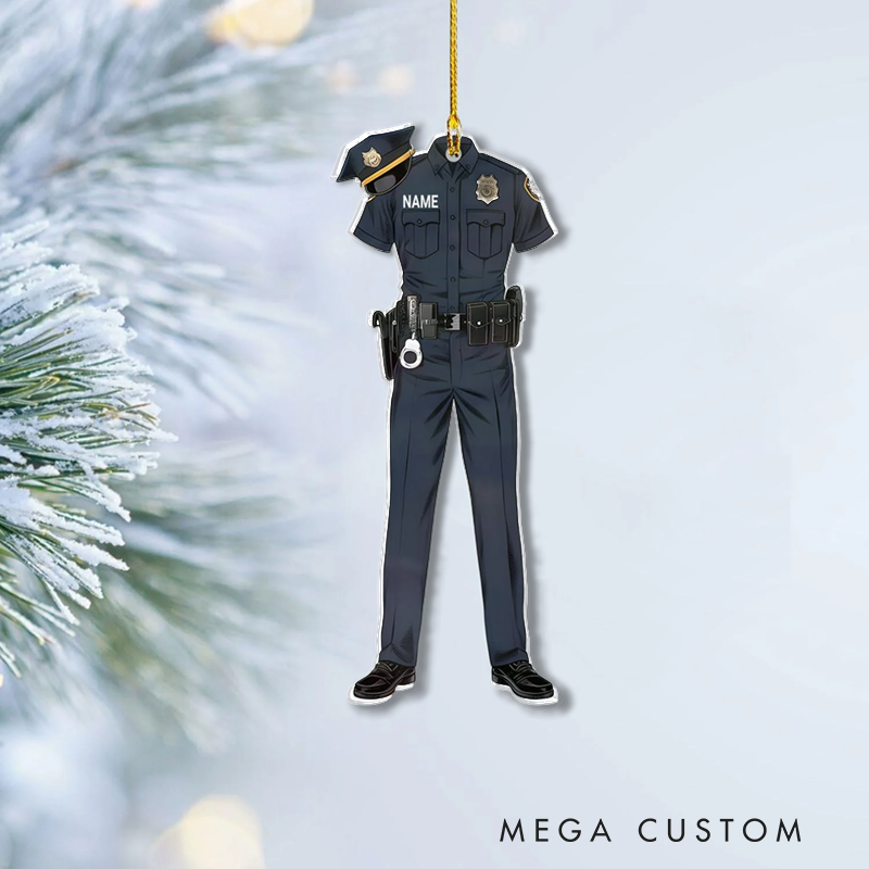 Personalized Police Uniform Christmas Ornament Thoughtful Holiday Gift for Police