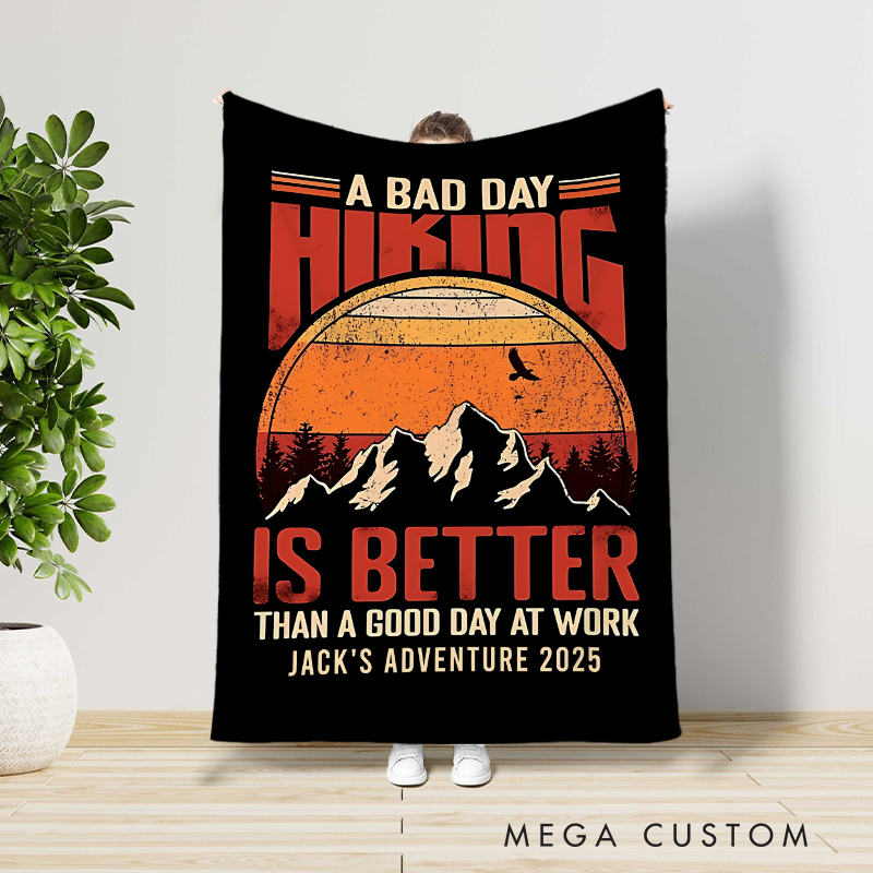 Personalized Hiking Therapy Throw Blanket Adventure Nature Lover Blanket Gift for Travel Lovers
