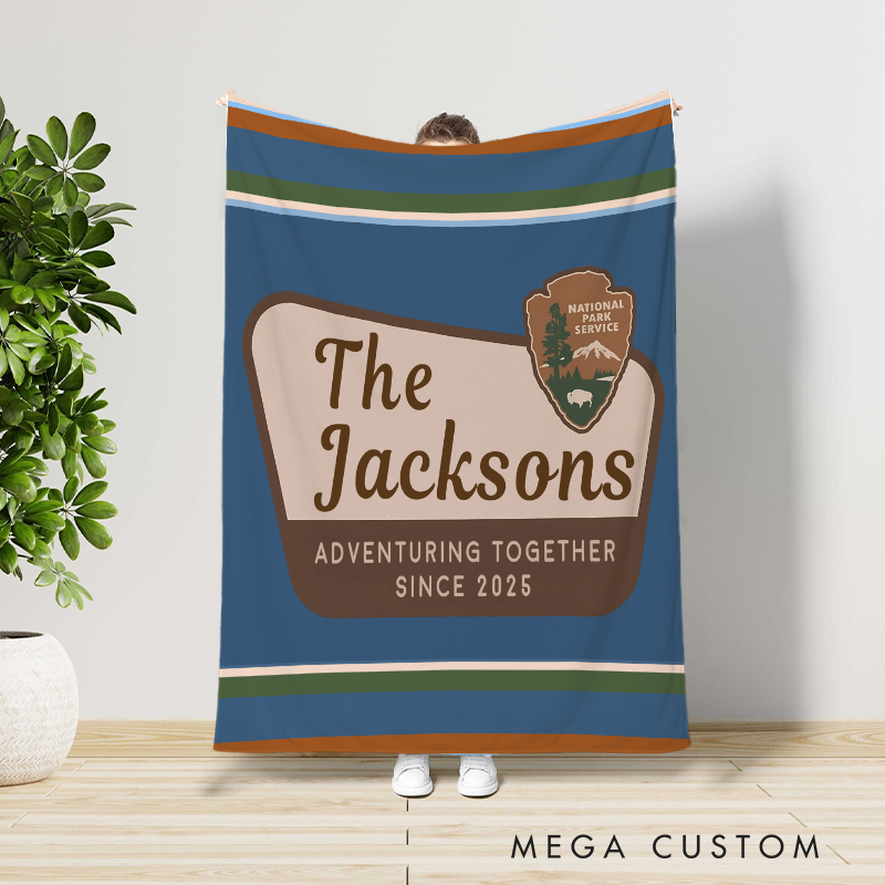 Personalized National Park Throw Blanket Adventure Nature Lover Blanket Gift for Travel Hiking Lovers