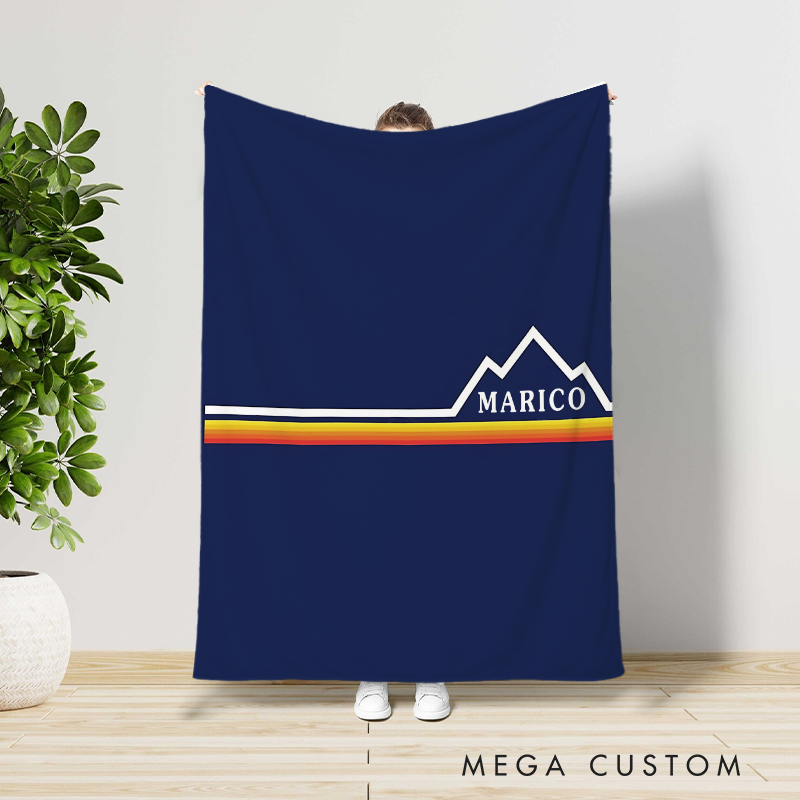 Personalized Outdoor Mountain Adventure Throw Blanket Hiking Blanket Gift for Camping Travel Lovers