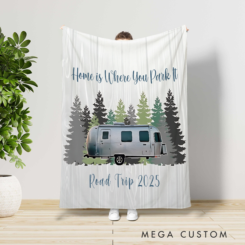 Personalized Outdoor Adventure Throw Blanket Travel Blanket Gift for Camping Hiking Lovers