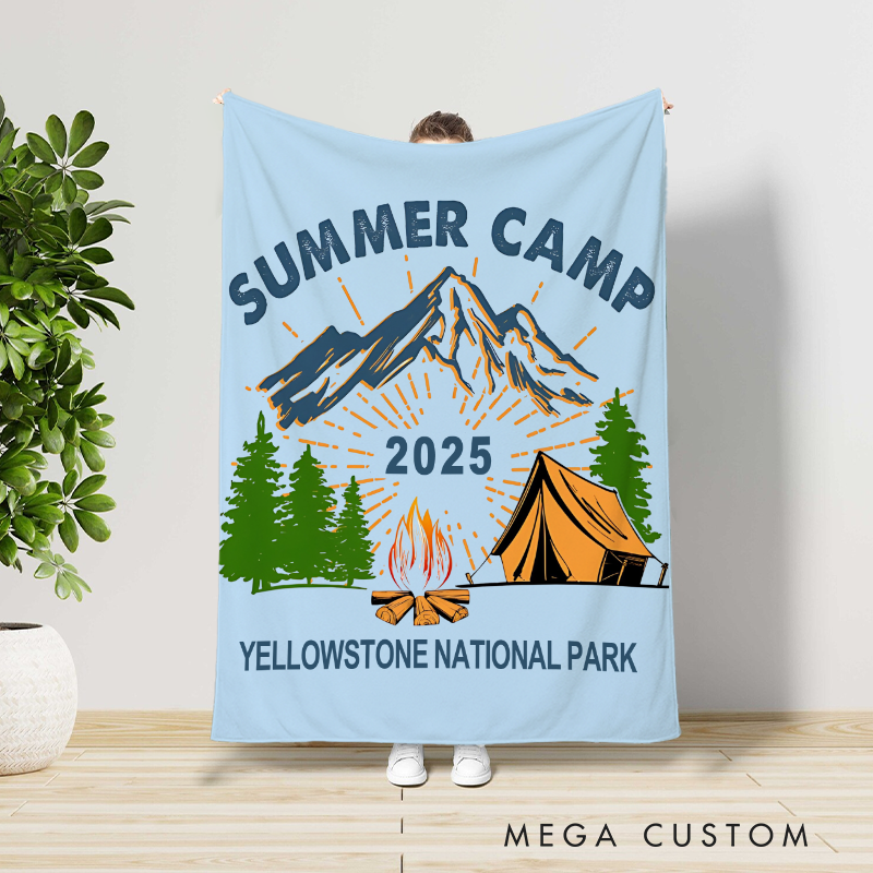Personalized Outdoor Adventure Throw Blanket Camping Blanket Gift for Travel Hiking Lovers