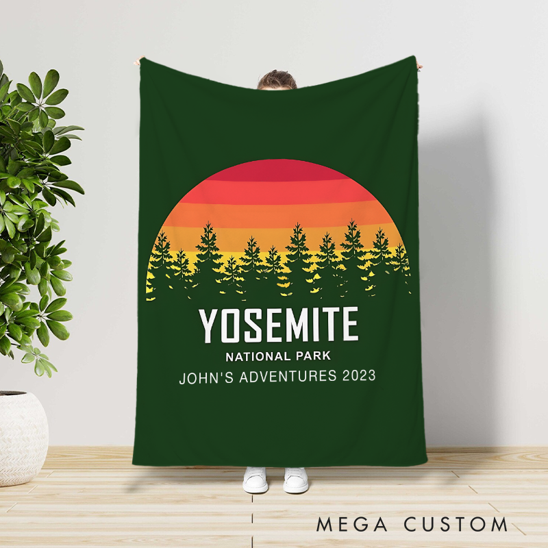 Personalized Outdoor Adventure Enthusiasts Throw Blanket Nature Travel Lovers Blanket Gift for Camping Hiking Lovers